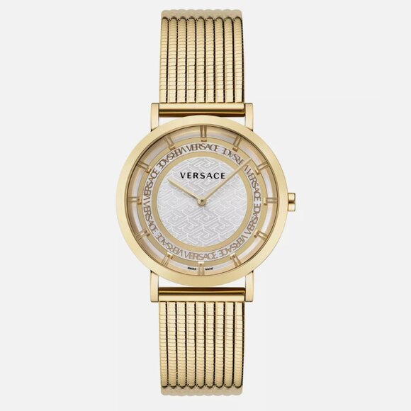 Versace 36mm Women's Gold Bracelet Watch New With Box